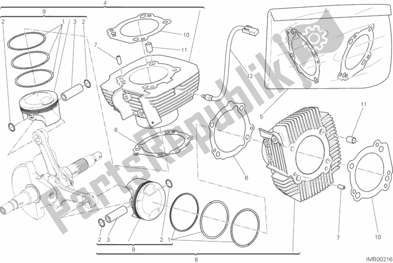 Tutte le parti per il Cilindri - Pistoni del Ducati Scrambler Cafe Racer 803 2018